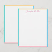 Elegant handschrift gepersonaliseerde kleurrijke S Notitiekaartje (Voorkant / Achterkant)