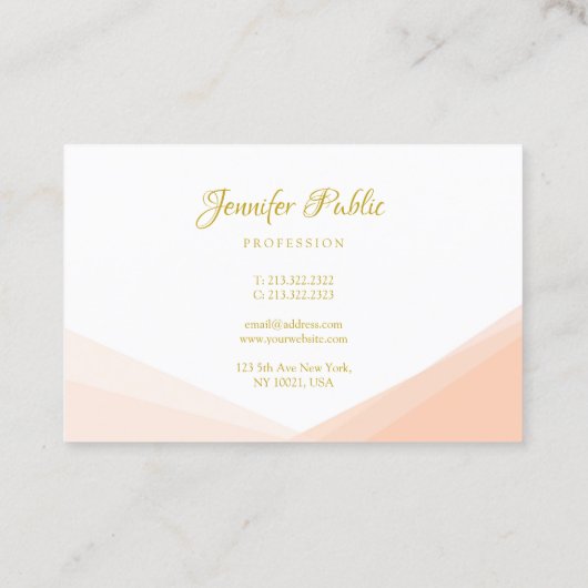 Elegant handschrift Gold Script Moderne Sjabloon Visitekaartje (Achterkant)