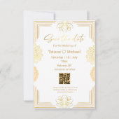 elegant handschrift indian goud geometrische qr co save the date (Voorkant)