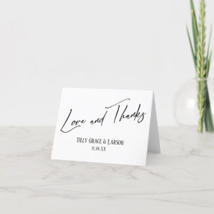 Elegant handschrift Love and Bedankt Black & White