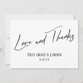 Elegant handschrift Love and Bedankt Black & White (Voorkant)