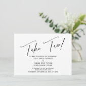 Elegant handschrift maakt 2 bruiloft vertraging ka kaart (Staand voorkant)