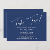 Elegant handschrift maakt de marinier van 2 bruilo kaart (Voorkant / Achterkant)