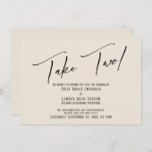 Elegant handschrift maakt het 2-bruiloft-kinderwag kaart (Voorkant / Achterkant)