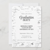 Elegant handschrift Mathematisch Foto Afstuderen Kaart (Voorkant)