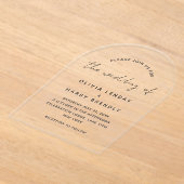 Elegant handschrift minimalistische bruiloft acryl uitnodigingen (Laagn)