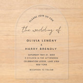 Elegant handschrift minimalistische bruiloft acryl uitnodigingen (Voorkant)