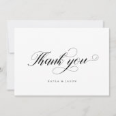 elegant handschrift - Moderne bruiloft Bedankkaart (Voorkant)