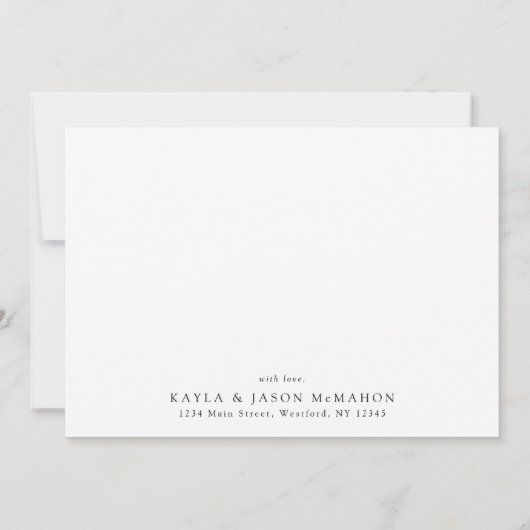  elegant handschrift - Moderne bruiloft Bedankkaart (Achterkant)