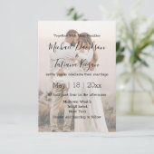 elegant handschrift moderne trouwfoto kaart (Staand voorkant)