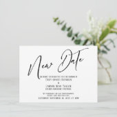 Elegant Handschrift Nieuwe Datum Eenvoudige Aankon Kaart (Staand voorkant)