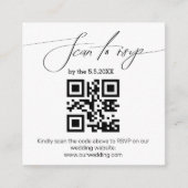 elegant handschrift rsvp qr code bruiloft eenvoudi informatiekaartje (Voorkant)