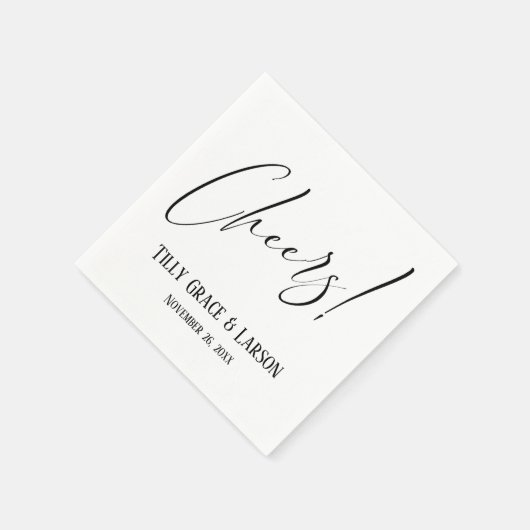 Elegant Handschrift Script Typografie Cheers! Servet (Hoek)