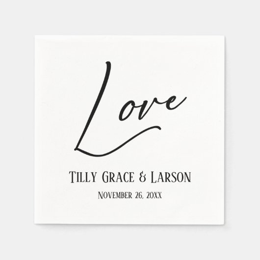 Elegant Handschrift Script Typografie Love Servet (Voorkant)