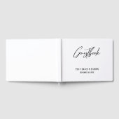 Elegant handschrift Simple Black & White Guestbook Gastenboek (Volledig)