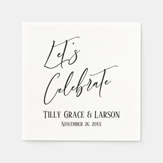 Elegant handschrift Simple Let's vieren Servet (Voorkant)