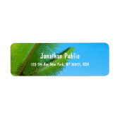 Elegant handschrift Sjabloon Palm Leaves Blue Sky Etiket (Voorkant)