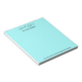 Elegant handschrift van het bureau van Light Aqua Notitieblok (Schuin)
