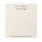 Elegant handschrift "Vanuit het bureau van" crème Notitieblok (Voorkant)