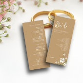 Elegant handschrift Waterverf Bloemen bruiloft Programmakaart