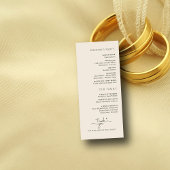 Elegant handschrift Waterverf Bloemen bruiloft Programmakaart