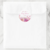 Elegant Handschrift Waterverf Flowers Baby shower Ronde Sticker (Tas)