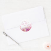 Elegant Handschrift Waterverf Flowers Baby shower Ronde Sticker (Envelop)