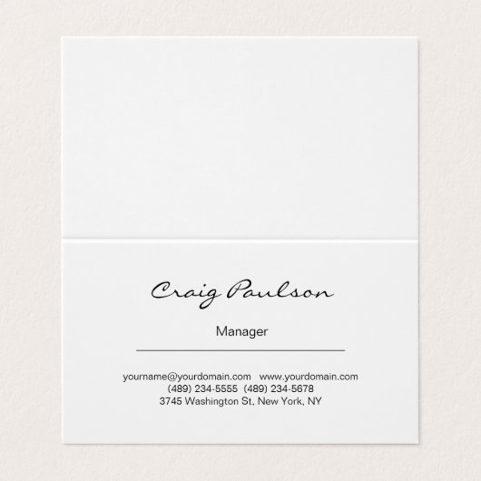 Elegant handschrift zwart-wit Visitekaartje (Buitenkant ongevouwen)