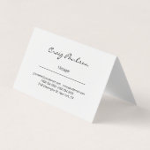 Elegant handschrift zwart-wit Visitekaartje (Voorkant)