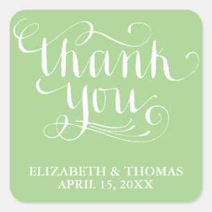 ELEGANT HANDSCHRIFTELIJKE SCRIPT DANK U STICKERS