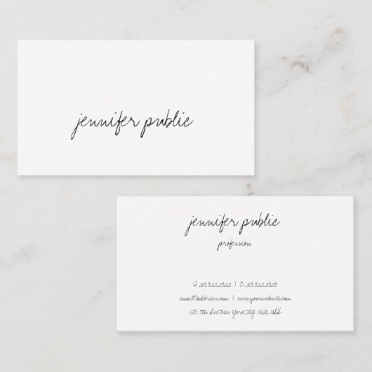 Elegant handScript-tekst Professional Eenvoudige k Visitekaartje (Voorkant / Achterkant)