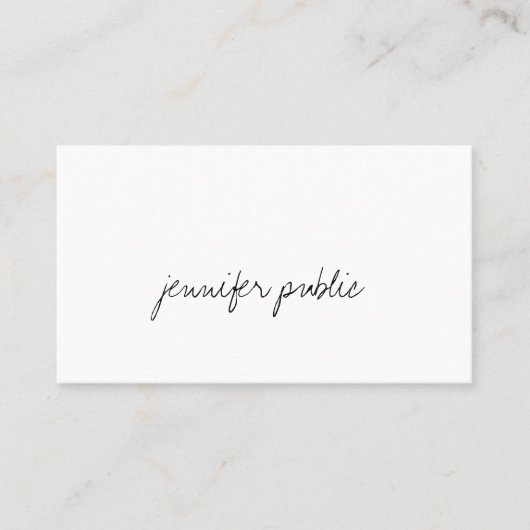 Elegant handScript-tekst Professional Eenvoudige k Visitekaartje (Voorkant)