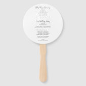 Elegant handtekening script huwelijksprogramma handwaaier (Achterkant)