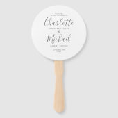 Elegant handtekening script huwelijksprogramma handwaaier (Voorkant)