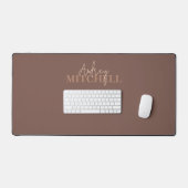 Elegant Handtekening Script Monogram Bruin Bureaumat (Keyboard & Muis)