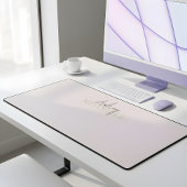 Elegant Handtekening Script Monogram Roze Bureaumat