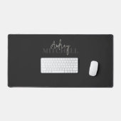 Elegant Handtekening Script Monogram Zwart Bureaumat (Keyboard & Muis)