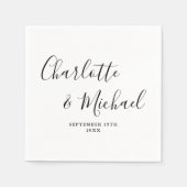 Elegant handtekening script zwart en wit servet (Voorkant)
