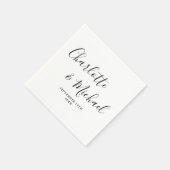 Elegant handtekening script zwart en wit servet (Hoek)