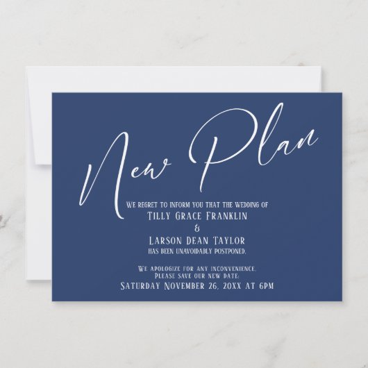 Elegant Handwriting Nieuw Plan Marine Aankondiging (Voorkant)
