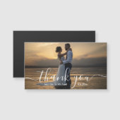elegant handwriting wedding thank you photo magnet (Voorkant / Achterkant)