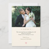 Elegant Handwriting Weduwfoto Hartelijk dank Bedankkaart (Achterkant)