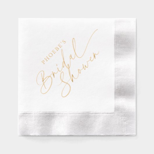 Elegant Handwritten Script Bridal Shower Folie Servetten (Voorkant)
