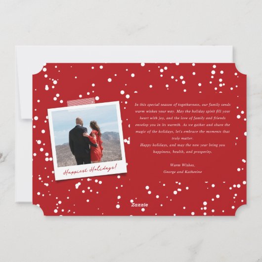 Elegant Hangend Monogram Elegante Kerst Foto Feestdagenkaart (Achterkant)