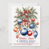 Elegant Hangende Mistletoe Ornament Kerstfeest Kaart (Voorkant)