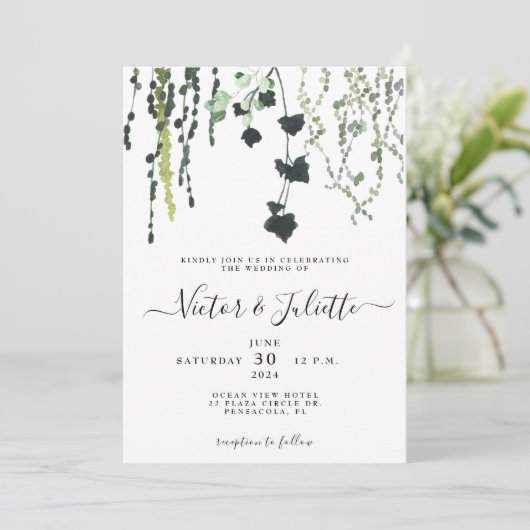 Elegant Hanging Eucalyptus Weddenschap (Staand voorkant)