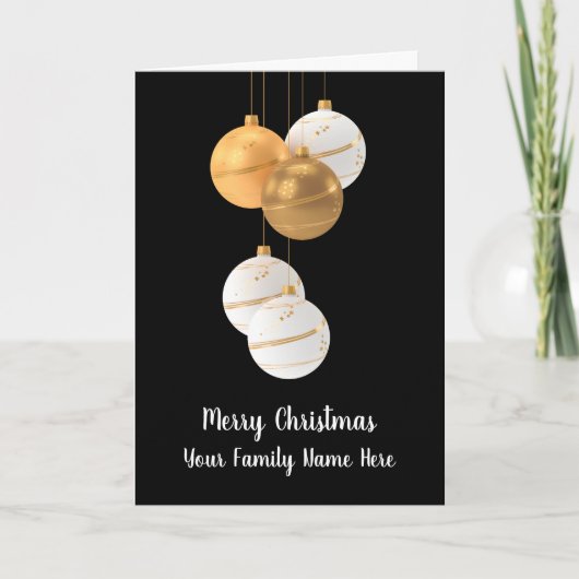 Elegant Hanging Ornament Kerstmis Kaart (Voorkant)