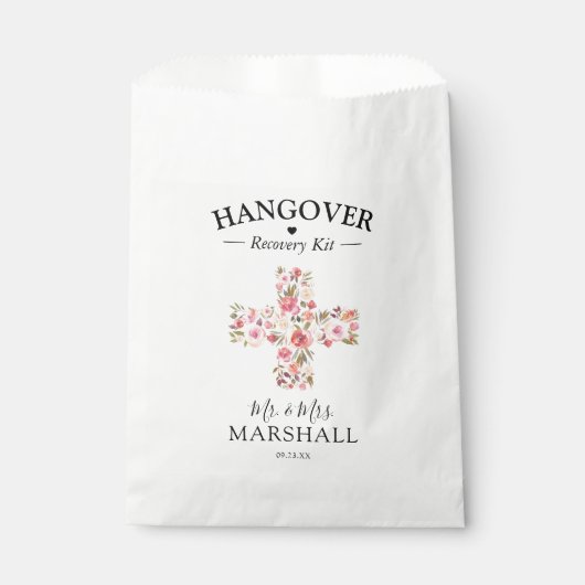 Elegant Hangover Recovery Kit | Roze Floral Bedankzakje (Voorkant)