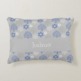 Elegant Hanukkah Holiday Pattern Accent Kussen