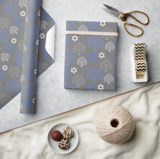 Elegant Hanukkah Holiday Pattern Cadeaupapier (Crafts)